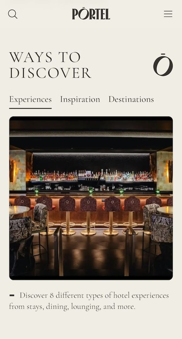 Pōrtel mobile website